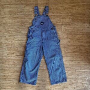 Key Pinstripe Railroad Conductor Overalls Kids Size 6 100% Cotton